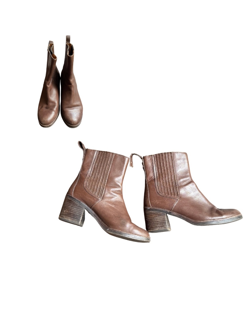 Women’s Brown Leather Ankle Boots - Classic Chelsea Heel